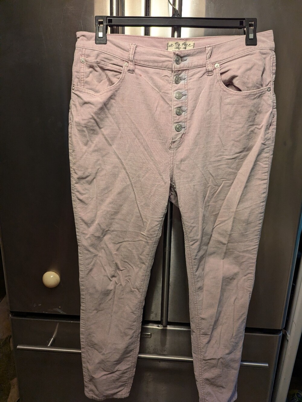 We The Free Pinkish Soft Cords Button Fly Straight Leg Sz 31